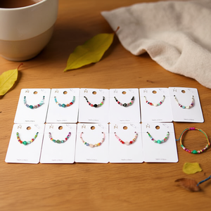 Braccialetto con Perline Sfaccettate in Acciaio Inossidabile Fatto a Mano Set da 12 Pezzi - Product Image 3