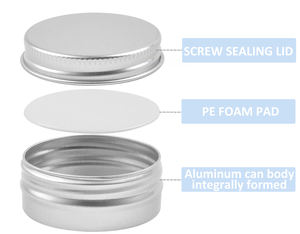 Tarro de almacenamiento de cosméticos para crema de manos reciclable, tarro de aluminio plateado, 30 Ml, 10 Ml, tapón de rosca de aluminio, tarro de muestra de aluminio - Product Image 5