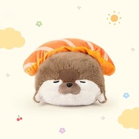Nouvelle Peluche Loutre Sushi Mignonne et Réglable, Coussin de Canapé de Bureau, Cadeau d'Anniversaire, Rembourrage en Coton PP, Vente en Gros Disponible