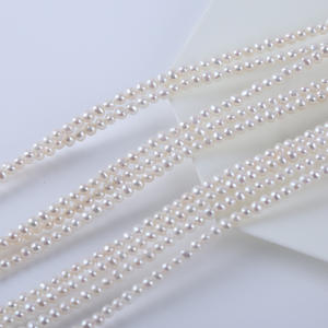 Collier de perles de riz en fil de perles d'eau douce naturelles de 3-4 mm, petites perles lâches pour accessoires de bijoux DIY, semi-finis, vente en gros - Product Image 2