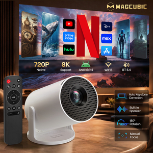 Proyector Portátil de Tiro Corto 720P con Decodificación 8K para HY300 Pro 290 ANSI Android 14, Corrección Trapezoidal Automática, WiFi 6, BT5.4 Integrado - Product Image 1