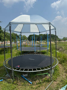 <span class=keywords><strong>Trampoline</strong></span> de citrouille à assemblage facile avec <span class=keywords><strong>filet</strong></span> de protection en acier allié droit sans danger pour les loisirs en plein air des enfants - Product Image 2