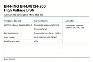 EN NING EN-LV8124-200 400A Hochspannungs-<span class=keywords><strong>LISN</strong></span> CISPR25 Ersatz für Schwarzbeck NNHV8123-200 Automotive EMC Test 90308200 Nein - Product Image 2