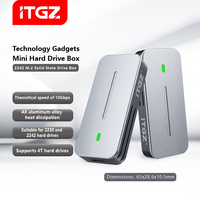 ITGZ M.2 2230 NVMe SSD Enclosure JMS583 10Gbps USB C Aluminium Alloy Kotak SSD Eksternal untuk Laptop OEM Grosir Pabrik