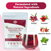 Chianherbs – Thé personnalisé Hibiscus, Roselle et Cynorrhodon pour une peau éclatante, blanchissante et amincissante, pour la perte de poids, la beauté et les soins de la peau