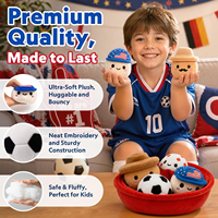 2026 Fußballturnier-inspiriertes Plüsch-Set mit 3 Maskottchen-Spielzeugen und Ball für Fan-Merchandise