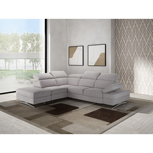 Sillón Esquinero GIADA para Sala de Estar en Tela Gris Claro - Product Image 1