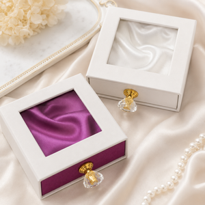 Hotsale Premium Window Drawer Cardboard Jewelry <b>Box</b> Decorative Crystal Handle Custom Logo Luxury Bijoux Storage <b>Box</b> - Product Image 2