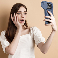 Coques de téléphone antichoc de luxe en TPU avec anneau coulissant pour appareil photo pour Xiaomi Redmi 15C 14C 15 Note 15 14 Pro Plus C75 17 Pro Max
