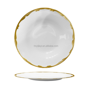 JIUWANG, venta al por <span class=keywords><strong>mayor</strong></span>, plato de restaurante barato con borde dorado, platos de <span class=keywords><strong>cerámica</strong></span> a granel, platos de cena, venta por tonelada - Product Image 4