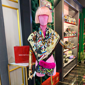 Maniquí de Exhibición de Ropa de Terciopelo y Fibra de Vidrio de Alta Gama, Color Rojo Rosa, con Brazos Dorados, <span class=keywords><strong>para</strong></span> <span class=keywords><strong>Mujer</strong></span>, Marca DELIANG - Product Image 5