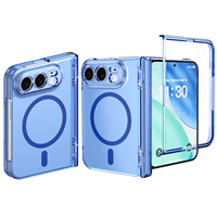 Protection d'écran en verre trempé pour étui magnétique transparent pour iPhone Duo 18 Fold, coque de protection de charnière à chargement sans fil