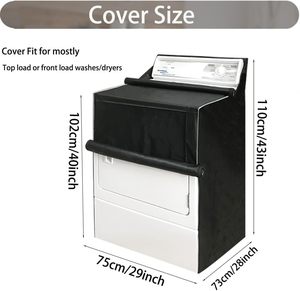 Fodera per lavatrice in <span class=keywords><strong>tessuto</strong></span> Oxford 420D resistente all'acqua con rivestimento frontale per lavasciuga copri asciugatrice - Product Image 2