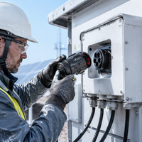 Connecteur haute puissance M28 Fast Card 2, 3 et 4 cœurs 50A, prise aviation pour onduleur de stockage d'énergie, plaqué or cuivre
