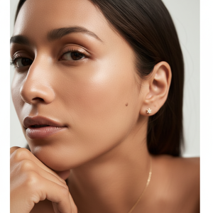 Modernos Mini Aros de Oreja de un Solo Color, Chapados en Rodio/Oro sobre Latón, Ideales para Fiestas, Regalos, Compromisos, con Perlas y Diamantes como Piedras Principales - Product Image 1