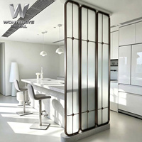 Paravent en verre texturé pliable sur mesure pour hall d'hôtel, villa, décoration intérieure commerciale
