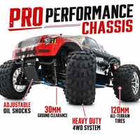 HSP 94188 Monster Truck RC tout-terrain haute vitesse 4x4 RTR à l'échelle 1/10, alimenté au nitro, de qualité professionnelle pour adultes
