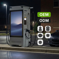 Station de recharge DC EVEGO 120 kW avec écran tactile 10,1 pouces et écran publicitaire 55 pouces, CCS2, NACS, OCPP 2.0.1, contrôlée par application, chargeur EV de qualité commerciale