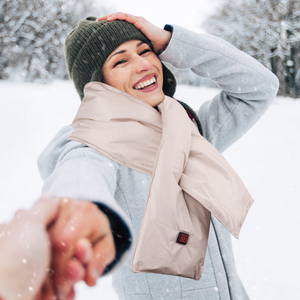 Écharpe chauffante rembourrée chic, 3 niveaux de chaleur, alimentée par USB, pour femmes, vêtements d'hiver - Product Image 1