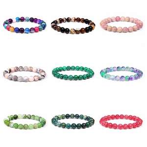 Pulseras de Piedras Naturales de 8mm, Hermosas Piedras Semipreciosas, Cristales Curativos, Elásticas, Unisex, en Oferta - Product Image 3