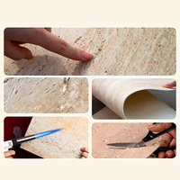 Panneaux Muraux Souples en Matériau Argile Modifié 3D, Carrelage Faux Placage Intérieur, Revêtement Mural Pliable Doux Effet Travertin, Pierre Artificielle Flexible
