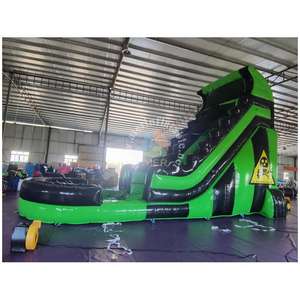 Toboggan aquatique gonflable à thème Green Toxic <span class=keywords><strong>avec</strong></span> <span class=keywords><strong>piscine</strong></span> à jets d'eau pour parc aquatique extérieur, jardin, été, enfants, adultes, <span class=keywords><strong>location</strong></span> pour fêtes et événements - Product Image 3