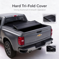 Couverture de benne rigide pliable en trois parties pour camping et travail, compatible avec Chevrolet Silverado 3500HD 2015-2019, Jeep Gladiator 2020-2024, Ram 1500