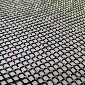 Tela Elástica de Malla con Pedrería, Tela de Tul Brillante para Vestidos, Cristal Brillante, Tela Elástica con Pedrería AB - Product Image 3