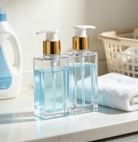 Flacon carré en verre givré transparent pour lotion, essence et fond de teint liquide