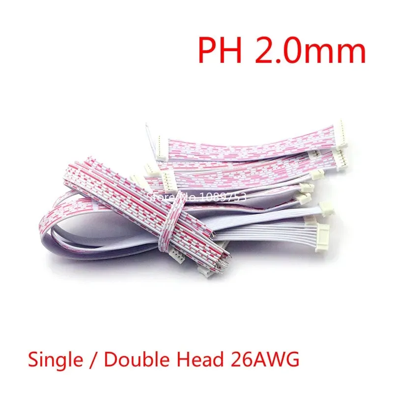 PH 2.0mm Pitch nối cáp ph2.0 cắm dòng Chiều dài 10/20/30cm 2P/3P/4P/5P/6P/7P/8P/9p/10p/12P đơn/đôi đầu 26AWG