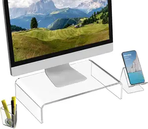 Acryl Monitor Stand Desktop Riser Tischplatte mit Aufbewahrung zubehör für Flach bildschirm LCD LED TV Laptop Notebook Display