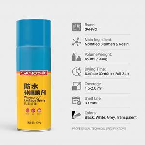 SANVO Spray Sellador Impermeable Transparente para Reparación de Fugas, <span class=keywords><strong>Aerosol</strong></span> Invisible para Azulejos de Baño, Techos, Ventanas y Vidrios, 450ml - Product Image 2