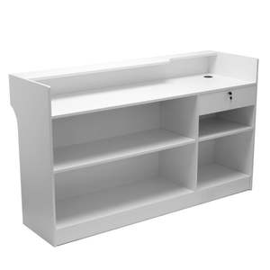 <span class=keywords><strong>Comptoir</strong></span> de <span class=keywords><strong>caisse</strong></span> en panneaux de particules MDF pour magasin de détail, <span class=keywords><strong>vitrine</strong></span> 48x22x42 pouces, style simple, utilisation en supermarché, service complet - Product Image 6