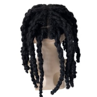 Systèmes de cheveux vierges indiens # Perruque Lace 8*10 avec dreadlocks torsadées 1 couleur pour homme noir