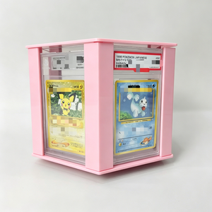 Popular Design Modern Rotating Acrylic Display <b>Stand</b> Custom Easy Assembly Trading Card Grading Slab For <b>Desktop</b> Display - Product Image 3