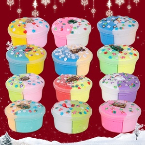 Fournisseur OEM de jouets en slime et pâte à modeler, cadeaux de Noël, lot de 12, slime bicolore coloré, kit de slime au beurre pour enfants, filles, garçons - Product Image 3