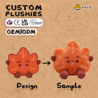 Vente Flash : Peluche personnalisée en forme de feuille d'érable, jouet en peluche moelleux de dessin animé, mascotte d'entreprise sur mesure, haute qualité, certifiée CE et CPC