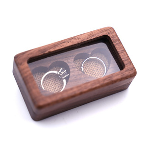 personalized luxury walnut square ring jewelry box small wooden shadow gift craft storage box packaging
