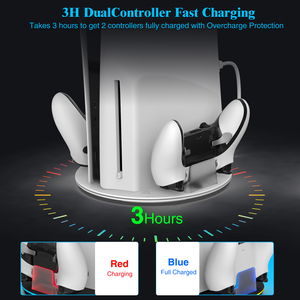 Honcam ps5 phụ kiện ps5 mỏng kỹ thuật số/Đĩa giao diện điều khiển đứng cho Playstation 5 điều khiển Trạm Sạc với RGB - Product Image 3