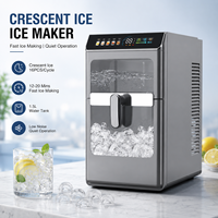 Machine à glaçons en forme de croissant de lune de 12 kg/24 h pour comptoir, avec réservoir d'eau, fabrication rapide de glaçons, auto-nettoyante, portable