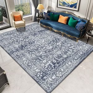 Hedwior Waschbarer 4x6 Polyester Kunstfell Blumen Boho Vintage Rutschfester Niedrigfloriger Teppich Polsterung für Wohnzimmer Schlafzimmer Kinderzimmer - Product Image 2