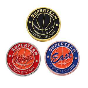 Monete Commemorative Personalizzate Ecologiche Placcate in Oro, Argento e Rame con Tema Sportivo Basket in Lega di Zinco - Product Image 3