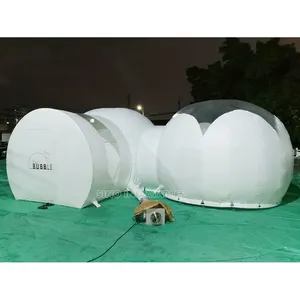 4m white lotus flower clear top inflatable bubble hotel with steel frame tunnel for resort and camping