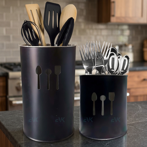 Support de rangement cylindrique en métal noir pour vaisselle, type sur pied, durable, finition peinture cuite, à un seul niveau, pour cuisine - Product Image 6
