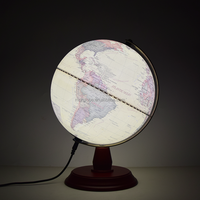 Globe terrestre antique de 20 cm, éclairé, héritage, carte du monde vintage, stylo parlant, réalité augmentée compatible, méridien en métal, géographie solide