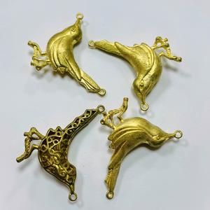 DIY Set Perhiasan burung terbang aksesoris tembaga cor termasuk kalung Dan anting bahan utama liontin burung kuningan - Product Image 4