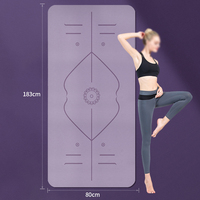 Tapis de yoga portable TPE 6 mm, 183 cm x 61 cm x 6 mm, violet, bleu, vert, personnalisable avec logo, pour intérieur/extérieur, modèle 2026, vente chaude
