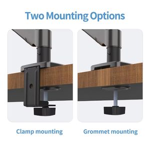 Support de bureau ergonomique pliable et inclinable pour écran unique de 13 à 32 pouces avec bras à ressort à gaz en aluminium - Product Image 5