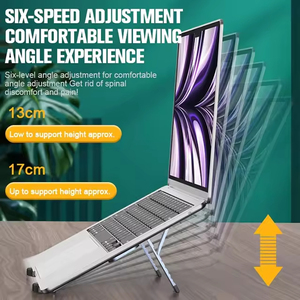 Laptop <b>Stand</b> Aluminum Portable Folding Desktop <b>Tablet</b> <b>Stand</b> Laptop Bracket with Anti-Slip for 10-17 Inch - Product Image 2