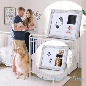 8x10 Rustic White MDF Square New Parents Baby Sonogram <b>Photo</b> Handprint Footprint Ink Pad Picture <b>Frame</b> Individual <b>Box</b> for - Product Image 3